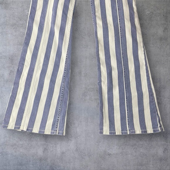 Free People Firecracker Flare Striped Jeans Womens 27 Red White Blue USA Hippie - Picture 6 of 13